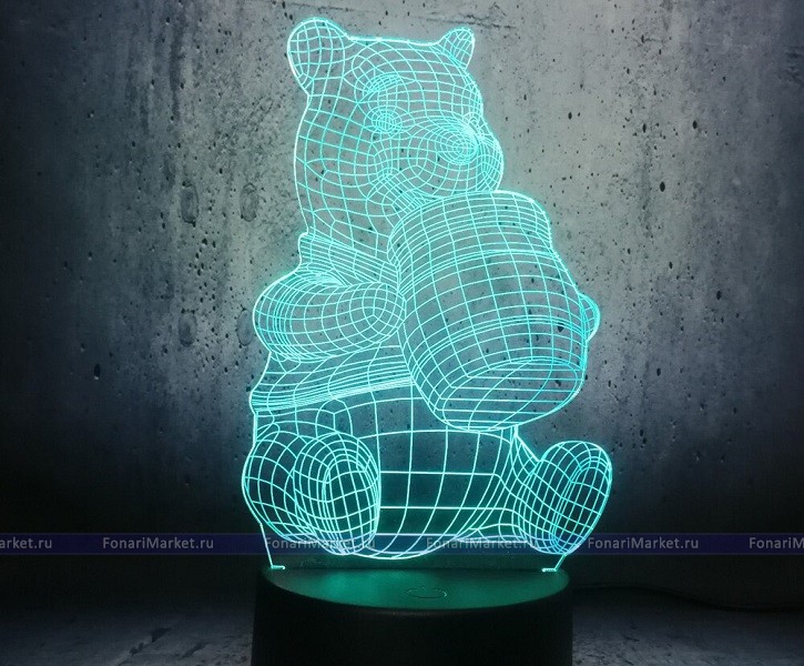 3D лампы - 3D лампа (светильник) «Медвежонок»