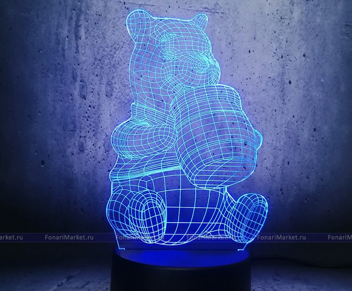 3D лампы - 3D лампа (светильник) «Медвежонок»