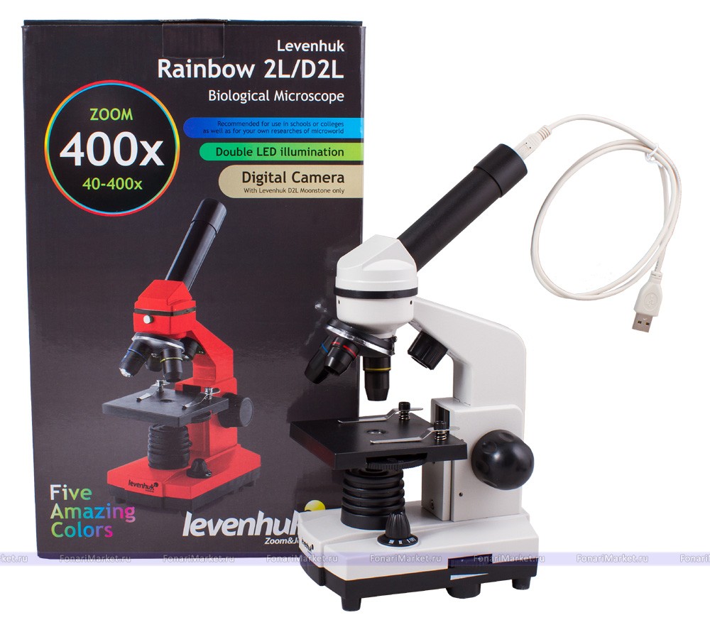 Микроскопы Levenhuk - Микроскоп Levenhuk Rainbow D2L, Moonstone/Лунный