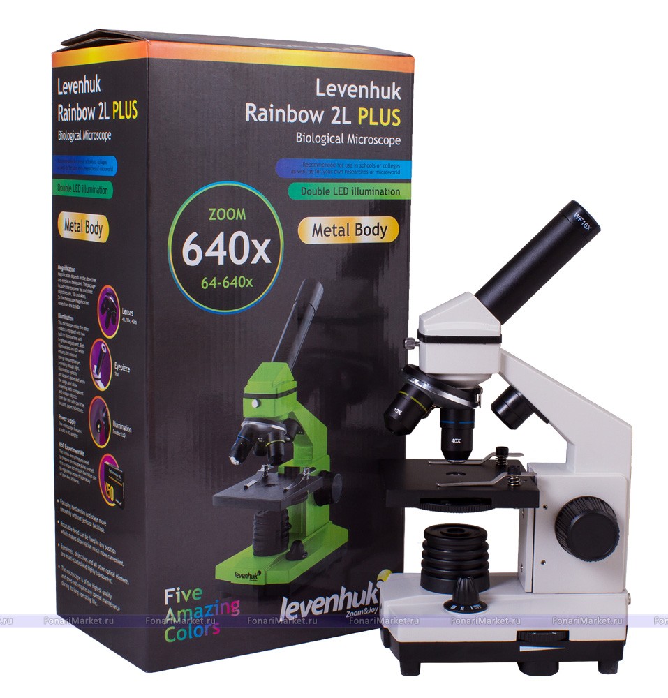 Микроскопы Levenhuk - Микроскоп Levenhuk Rainbow 2L PLUS Moonstone/Лунный