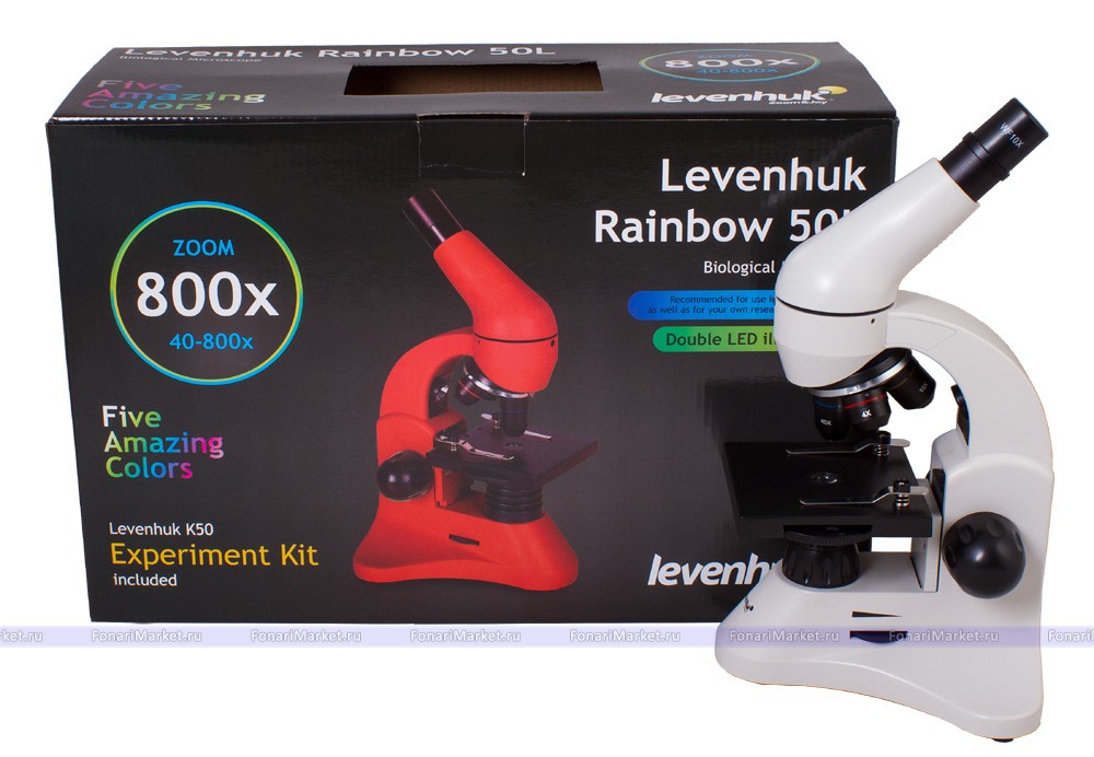 Микроскопы Levenhuk - Микроскоп Levenhuk Rainbow 50L Moonstone/Лунный