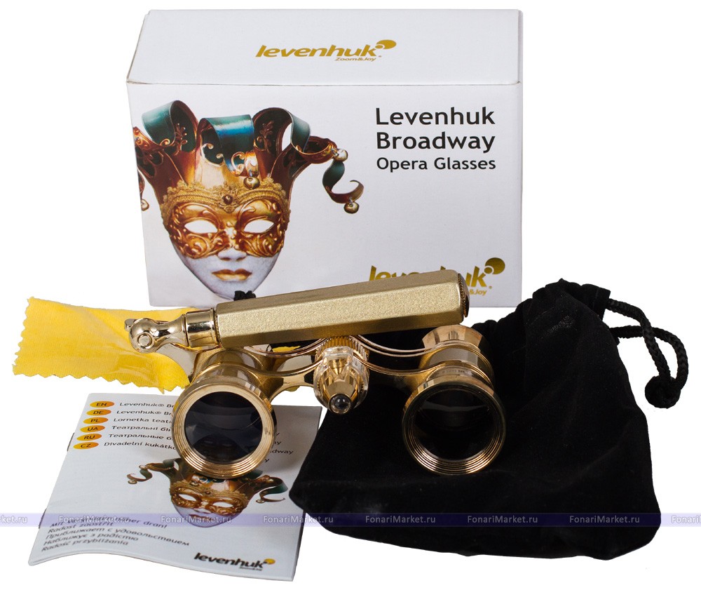 Бинокли Levenhuk - Бинокль Levenhuk Broadway 325N лорнет с подсветкой, золотой