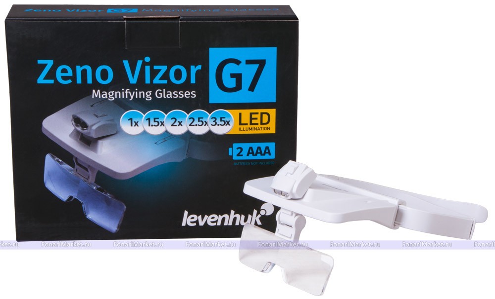 Лупы Levenhuk - Лупа-очки Levenhuk Zeno Vizor G7