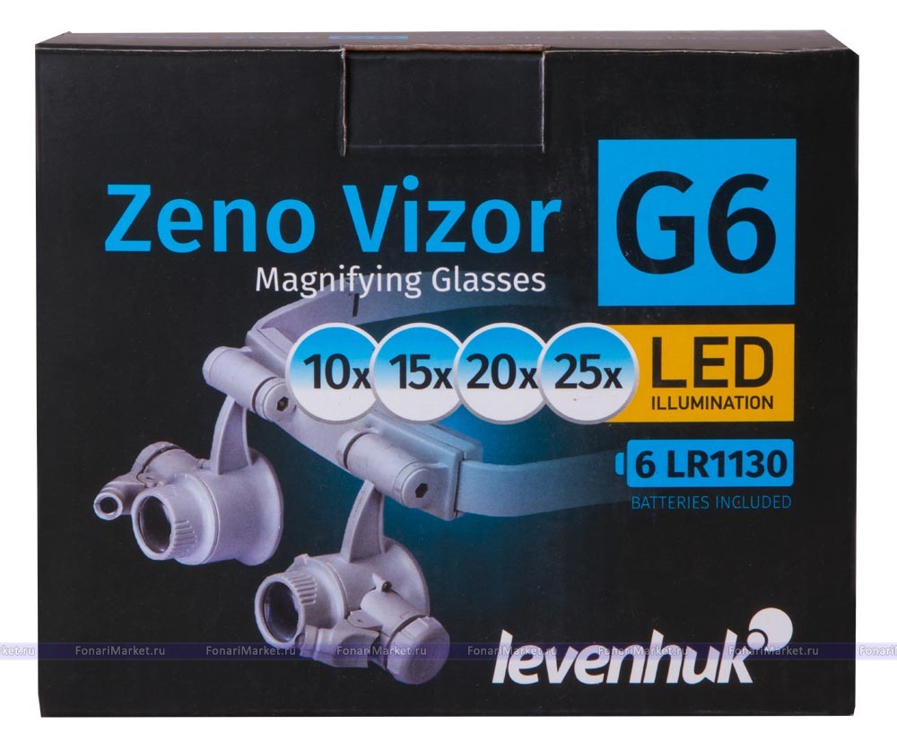 Лупы Levenhuk - Лупа-очки Levenhuk Zeno Vizor G6