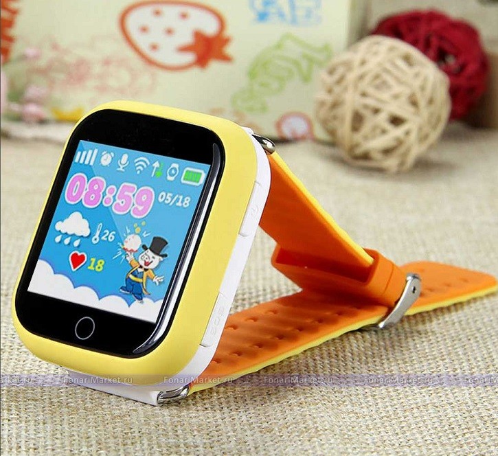 Детские часы-телефон - Детские часы-телефон Smart Baby Watch Q100 жёлтые
