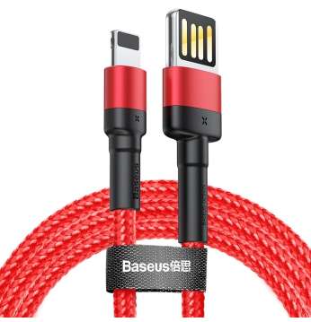 Кабели Baseus - Baseus Cafule Cable（special edition）USB For iP 2.4A 1m Grey + Black