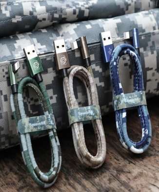 Кабели Baseus - Baseus Camouflage Mobile Game Cable USB For iP 2.4A 1m Blue