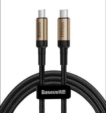 Кабели Baseus - Baseus Cafule series cable Type-C PD3.1 Gen2 100W (20V/5A) 1m Gold + Black
