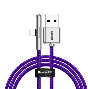 Кабели Baseus - Baseus Iridescent Lamp Mobile Game Cable USB For iP 2.4A 1m Purple