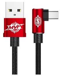 Кабели Baseus - Baseus MVP Elbow Type Cable USB For Type-C 2A 1M Red