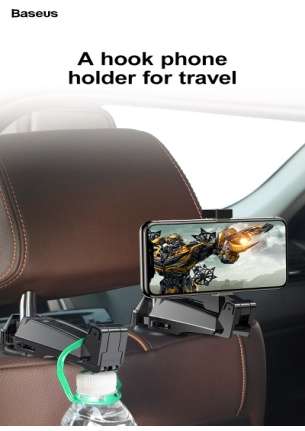 Автомобильные держатели Baseus - Baseus backseat vehicle phone holder hook Black