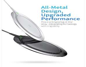 Беспроводные зарядки Baseus - Baseus Metal Wireless Charger Silver + white
