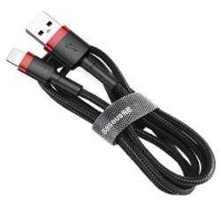 Кабели Baseus - Baseus cafule Cable USB For lightning 2.4A 1M Red+Black