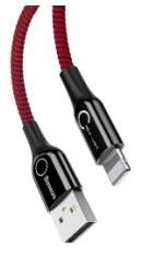 Кабели Baseus - Baseus C-shaped Light Intelligent power-off Cable Red