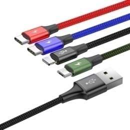 Кабели Baseus - Baseus Fast 4-in-1 Cable For lightning+Type-C(2)+Micro 3.5A 1.2M Black