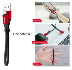Кабели Baseus - Baseus Nimble Portable Cable For Apple 23CM Black+Red
