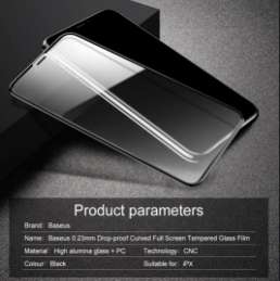 Защитные стекла Baseus - Baseus 0.23mm Drop-proof Curved Full Screen Tempered Glass Film Black