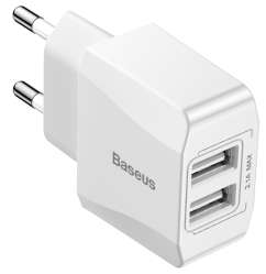 Зарядные устройства Baseus - Baseus Mini Dual-U Charger（EU）2.1A White