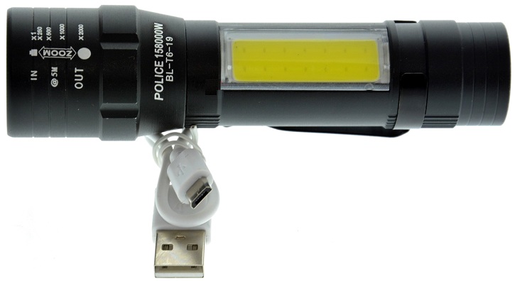 Ручные фонари - Аккумуляторный фонарик Police BL-T6-19 COB + USB