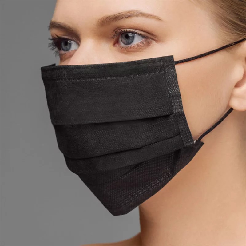 Медицинские маски - Черная медицинская маска трехслойная