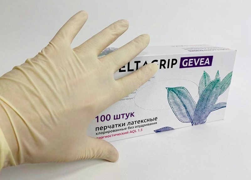 Медицинские маски - Перчатки медицинские Латексные Deltagrip Gevea