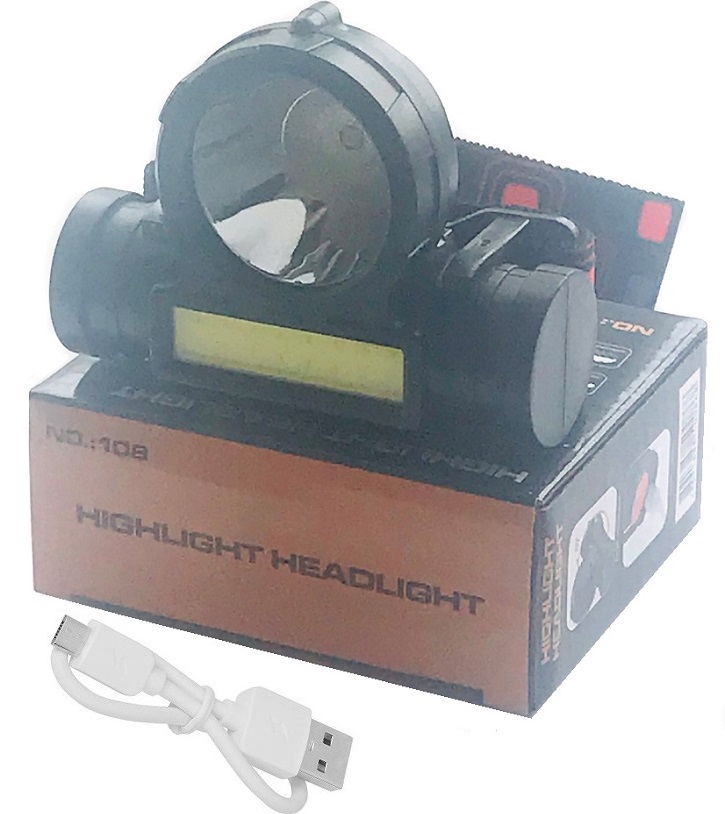 Налобные фонари - Налобный фонарь HeadLight NO 108 3W LED+COB
