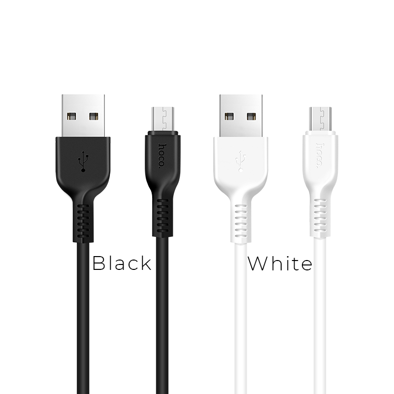 Зарядные устройства и кабели - Кабель USB HOCO X13 Easy USB - MicroUSB 1 м, белый/черный