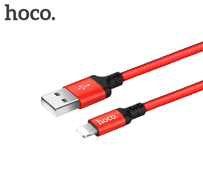 Зарядные устройства и кабели - Кабель USB HOCO X14 Times speed USB - Lightning 1 м, красный+черный