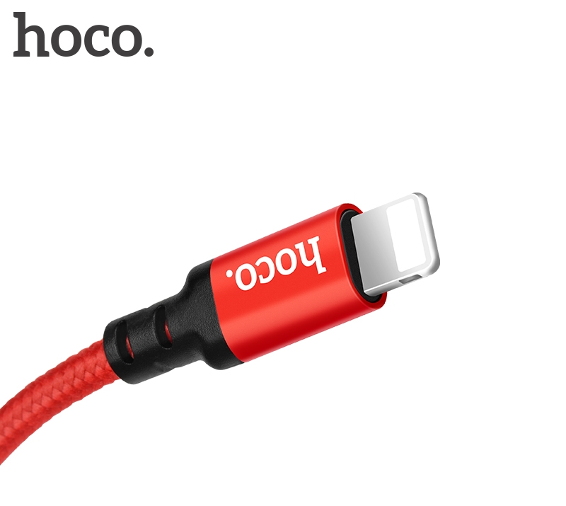 Зарядные устройства и кабели - Кабель USB HOCO X14 Times speed USB - Lightning 1 м, красный+черный