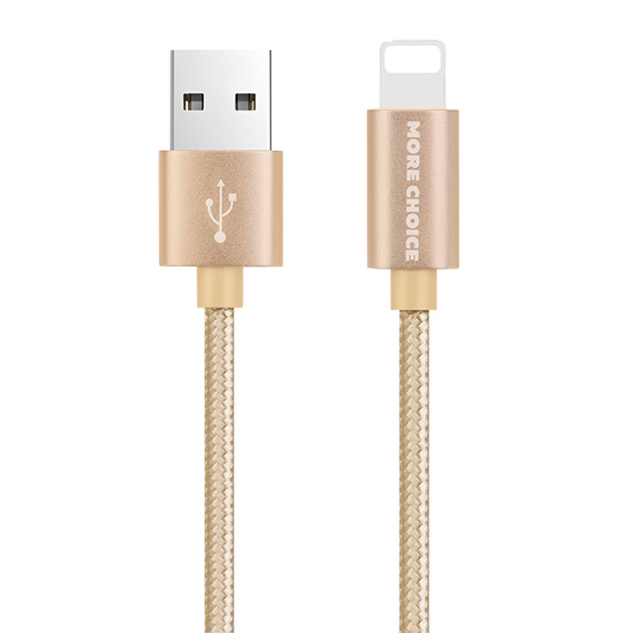 Зарядные устройства и кабели - Кабель USB HOCO X2 knitted USB - Lightning 1 м, золотой/тусклый