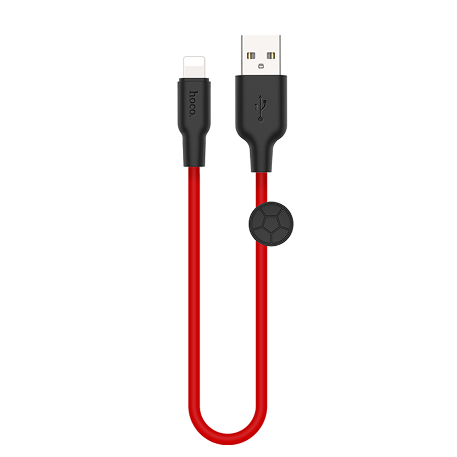 Зарядные устройства и кабели - Кабель USB HOCO X21 Plus Silicone USB - Lightning, 25 см, красный/белый