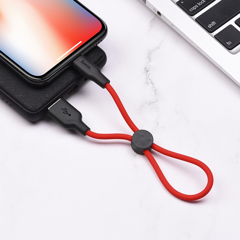 Зарядные устройства и кабели - Кабель USB HOCO X21 Plus Silicone USB - Lightning, 25 см, красный/белый