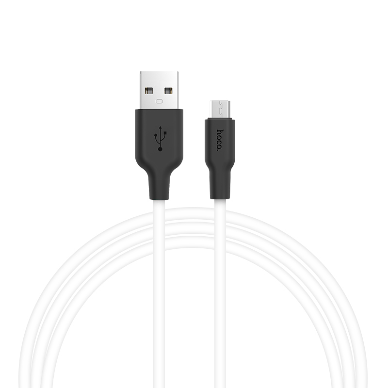 Зарядные устройства и кабели - Кабель USB HOCO X21 Silicone USB - MicroUSB, 1 м, белый/красный