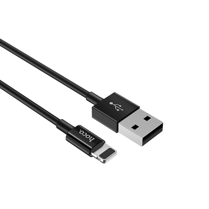 Зарядные устройства и кабели - Кабель USB HOCO X23 Skilled USB - Lightning 1 м черный