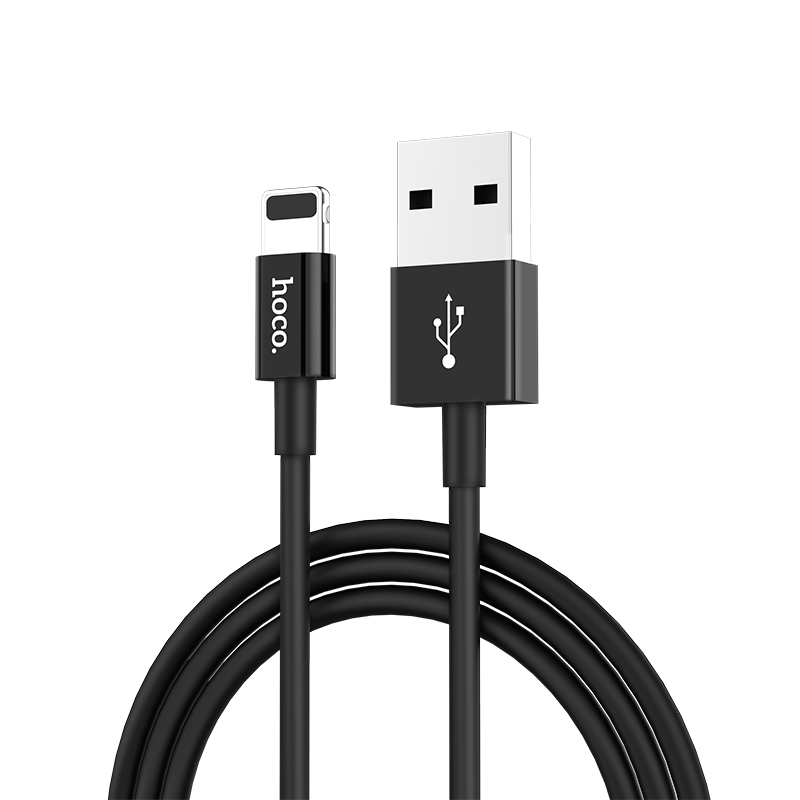 Зарядные устройства и кабели - Кабель USB HOCO X23 Skilled USB - Lightning 1 м черный