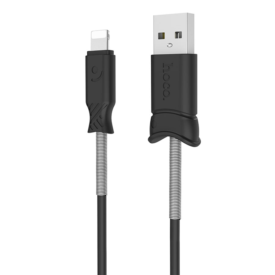 Зарядные устройства и кабели - Кабель USB HOCO X24 Pisces USB - Lightning, 2.4А, 1 м, черный/белый