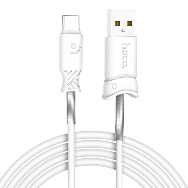 Зарядные устройства и кабели - Кабель USB HOCO X24 Pisces USB - Type-C, 2.4А, 1 м, белый/черный