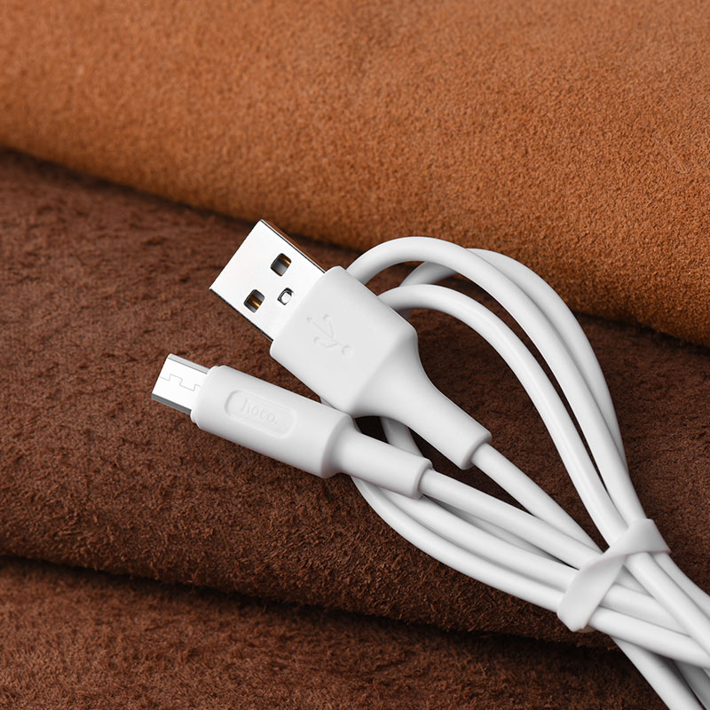 Зарядные устройства и кабели - Кабель USB HOCO X25 Soarer USB - MicroUSB, 2А, 1 м, белый/черный