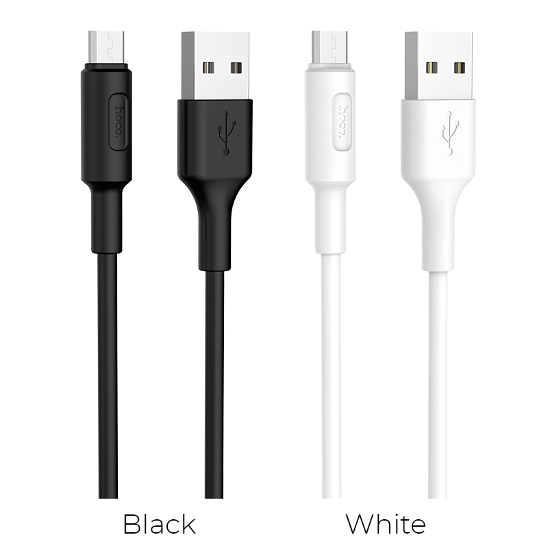 Зарядные устройства и кабели - Кабель USB HOCO X25 Soarer USB - MicroUSB, 2А, 1 м, белый/черный