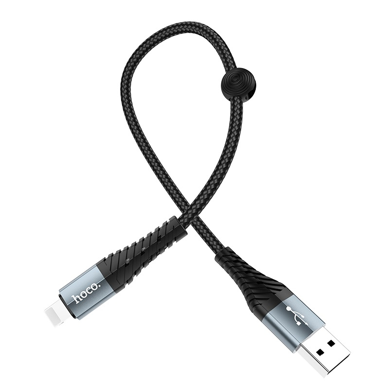 Зарядные устройства и кабели - Кабель USB HOCO X38 Cool Lightning, 2.4А, 25 см, черный