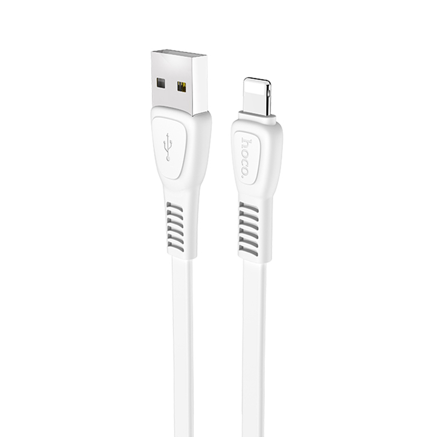 Зарядные устройства и кабели - Кабель USB HOCO X40 Noah Lightning, 2.4А, 1 м, белый/черный