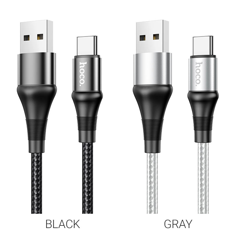 Зарядные устройства и кабели - Кабель HOCO X50 Excellent USB - Type-C, 2.4А, 1 м, серый/черный