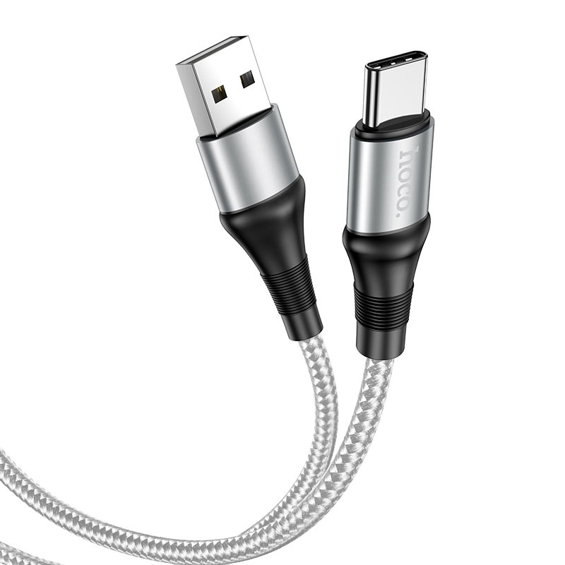 Зарядные устройства и кабели - Кабель HOCO X50 Excellent USB - Type-C, 2.4А, 1 м, серый/черный