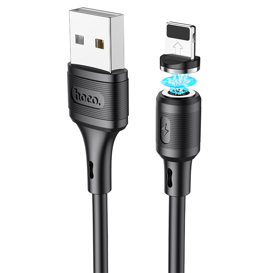 Зарядные устройства и кабели - Кабель HOCO X52 Sereno USB - Lightning магнитный, 2А, 1 м, черный