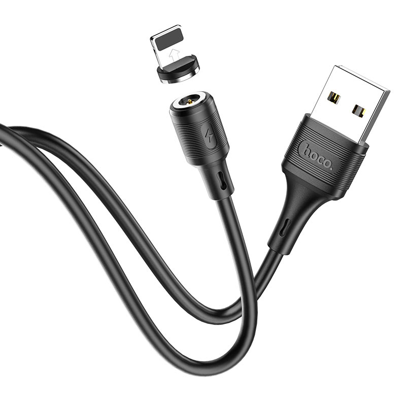 Зарядные устройства и кабели - Кабель HOCO X52 Sereno USB - Lightning магнитный, 2А, 1 м, черный