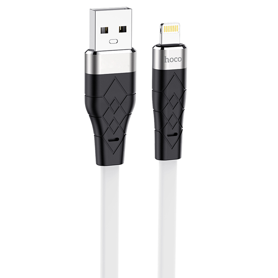 Зарядные устройства и кабели - Кабель HOCO X53 Angel USB - Lightning, 2.4А, 1 м, белый/черный