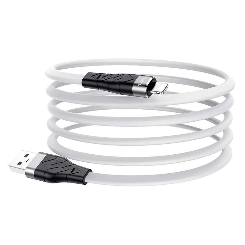 Зарядные устройства и кабели - Кабель HOCO X53 Angel USB - Lightning, 2.4А, 1 м, белый/черный
