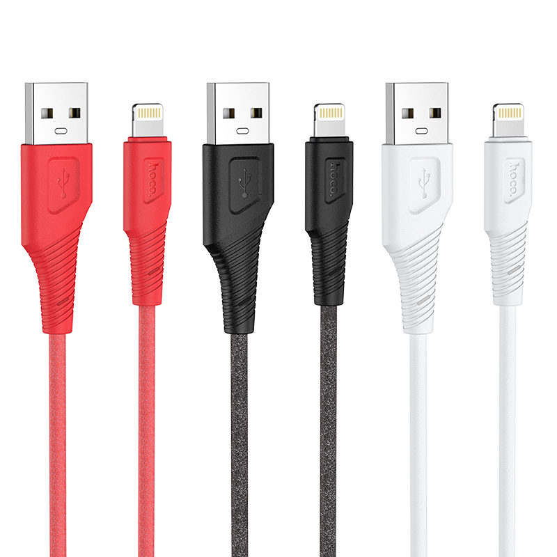 Зарядные устройства и кабели - Кабель HOCO X58 Airy USB - Lightning, 2.4А, 1 м, белый/черный