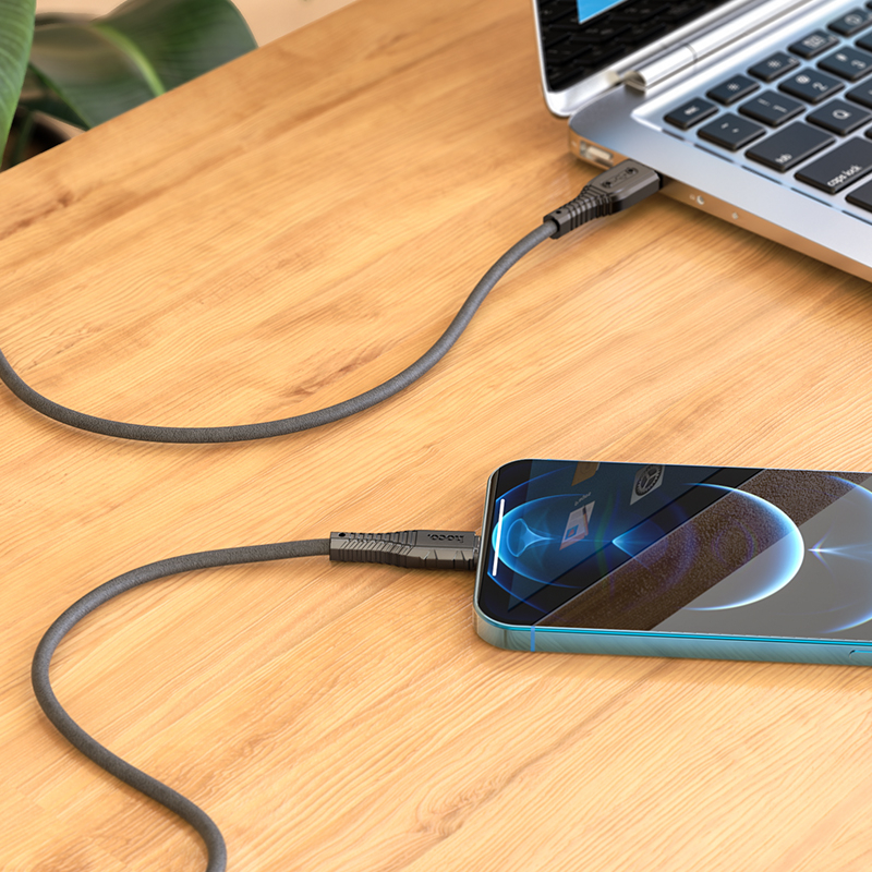 Зарядные устройства и кабели - Кабель HOCO X67 Nano USB - Lightning, 2.4А, 1 м, белый