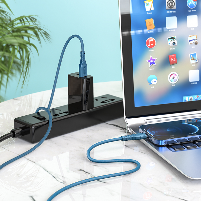 Зарядные устройства и кабели - Кабель HOCO X67 Nano USB - Lightning, 2.4А, 1 м, белый